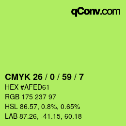 Code couleur: CMYK 26 / 0 / 59 / 7 | qconv.com