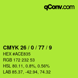 Código de color: CMYK 26 / 0 / 77 / 9 | qconv.com