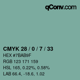 Código de color: CMYK 28 / 0 / 7 / 33 | qconv.com