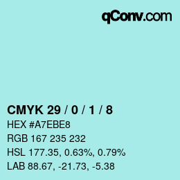 Código de color: CMYK 29 / 0 / 1 / 8 | qconv.com