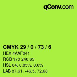 Color code: CMYK 29 / 0 / 73 / 6 | qconv.com