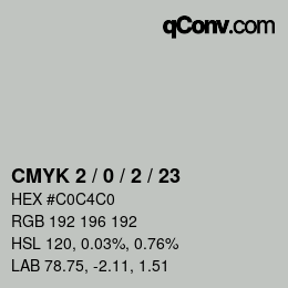 Color code: CMYK 2 / 0 / 2 / 23 | qconv.com