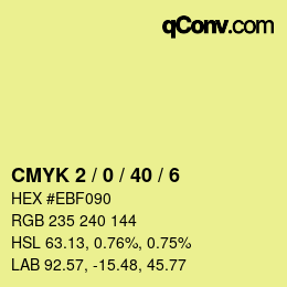 Código de color: CMYK 2 / 0 / 40 / 6 | qconv.com