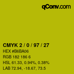 Código de color: CMYK 2 / 0 / 97 / 27 | qconv.com