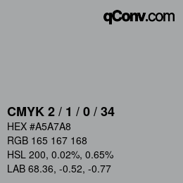 Código de color: CMYK 2 / 1 / 0 / 34 | qconv.com