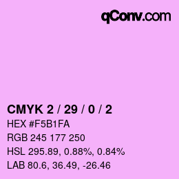 Code couleur: CMYK 2 / 29 / 0 / 2 | qconv.com