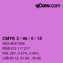 Farbcode: CMYK 2 / 46 / 0 / 15 | qconv.com