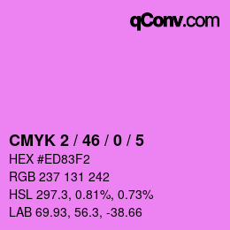 カラーコード: CMYK 2 / 46 / 0 / 5 | qconv.com