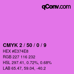 Farbcode: CMYK 2 / 50 / 0 / 9 | qconv.com