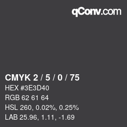 Código de color: CMYK 2 / 5 / 0 / 75 | qconv.com