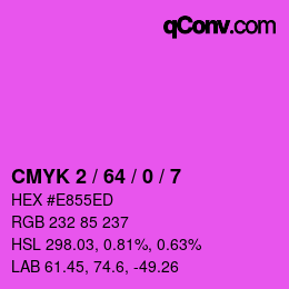 Code couleur: CMYK 2 / 64 / 0 / 7 | qconv.com