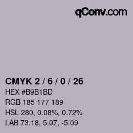 Código de color: CMYK 2 / 6 / 0 / 26 | qconv.com