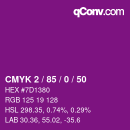 Code couleur: CMYK 2 / 85 / 0 / 50 | qconv.com