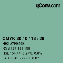 カラーコード: CMYK 30 / 0 / 13 / 29 | qconv.com