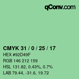 Color code: CMYK 31 / 0 / 25 / 17 | qconv.com