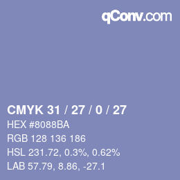 Código de color: CMYK 31 / 27 / 0 / 27 | qconv.com