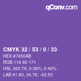 Código de color: CMYK 32 / 53 / 0 / 33 | qconv.com