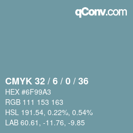 Código de color: CMYK 32 / 6 / 0 / 36 | qconv.com