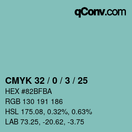 Código de color: CMYK 32 / 0 / 3 / 25 | qconv.com