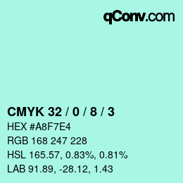 Código de color: CMYK 32 / 0 / 8 / 3 | qconv.com