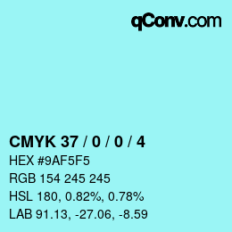 カラーコード: CMYK 37 / 0 / 0 / 4 | qconv.com