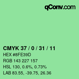 Code couleur: CMYK 37 / 0 / 31 / 11 | qconv.com