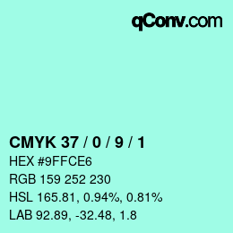 Código de color: CMYK 37 / 0 / 9 / 1 | qconv.com