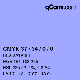 Color code: CMYK 37 / 34 / 0 / 0 | qconv.com