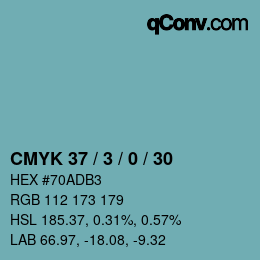 カラーコード: CMYK 37 / 3 / 0 / 30 | qconv.com