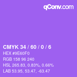 Color code: CMYK 34 / 60 / 0 / 6 | qconv.com