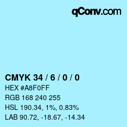 Código de color: CMYK 34 / 6 / 0 / 0 | qconv.com