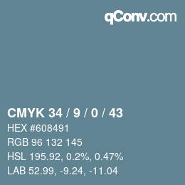 Color code: CMYK 34 / 9 / 0 / 43 | qconv.com
