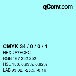 Code couleur: CMYK 34 / 0 / 0 / 1 | qconv.com