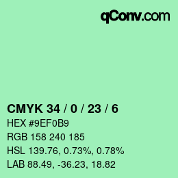 Color code: CMYK 34 / 0 / 23 / 6 | qconv.com