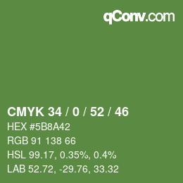 Código de color: CMYK 34 / 0 / 52 / 46 | qconv.com