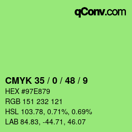 Código de color: CMYK 35 / 0 / 48 / 9 | qconv.com