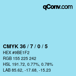 Código de color: CMYK 36 / 7 / 0 / 5 | qconv.com