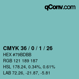 Código de color: CMYK 36 / 0 / 1 / 26 | qconv.com