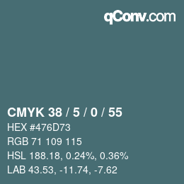 Color code: CMYK 38 / 5 / 0 / 55 | qconv.com