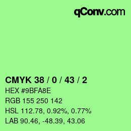 Farbcode: CMYK 38 / 0 / 43 / 2 | qconv.com