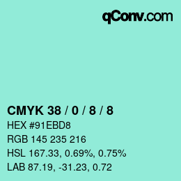 Color code: CMYK 38 / 0 / 8 / 8 | qconv.com