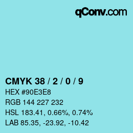 Código de color: CMYK 38 / 2 / 0 / 9 | qconv.com