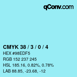 Código de color: CMYK 38 / 3 / 0 / 4 | qconv.com