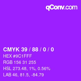 カラーコード: CMYK 39 / 88 / 0 / 0 | qconv.com