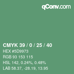 Código de color: CMYK 39 / 0 / 25 / 40 | qconv.com