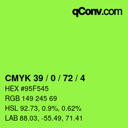 Farbcode: CMYK 39 / 0 / 72 / 4 | qconv.com