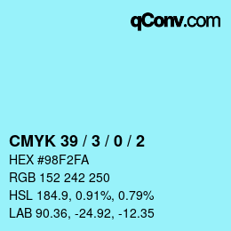 Código de color: CMYK 39 / 3 / 0 / 2 | qconv.com