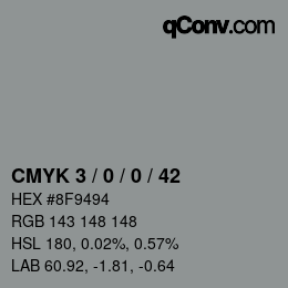 カラーコード: CMYK 3 / 0 / 0 / 42 | qconv.com