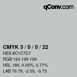 Farbcode: CMYK 3 / 0 / 0 / 22 | qconv.com