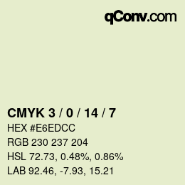 カラーコード: CMYK 3 / 0 / 14 / 7 | qconv.com